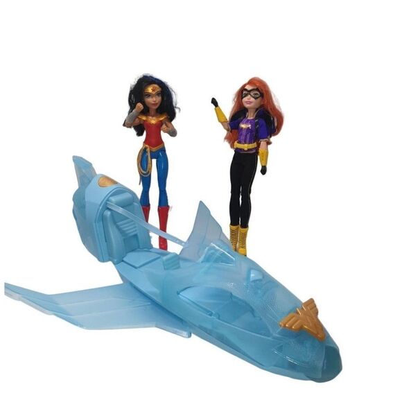 DC Wonder Woman, Bat Girl & Invisible Jet Plane Action Figures Playset - Picture 1 of 6